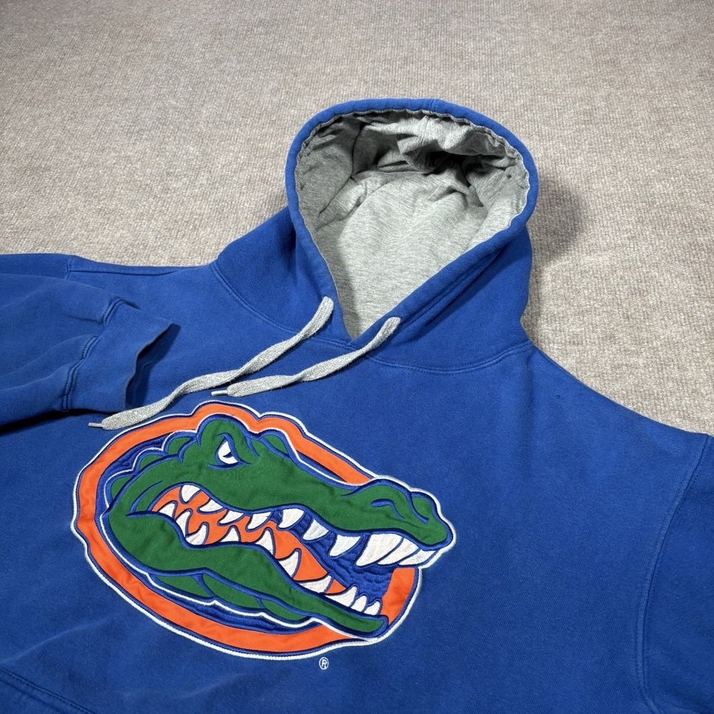 Florida Gators Hoodie Sweatshirt Mens XL Blue Embroidered Big Logo Boxy E5